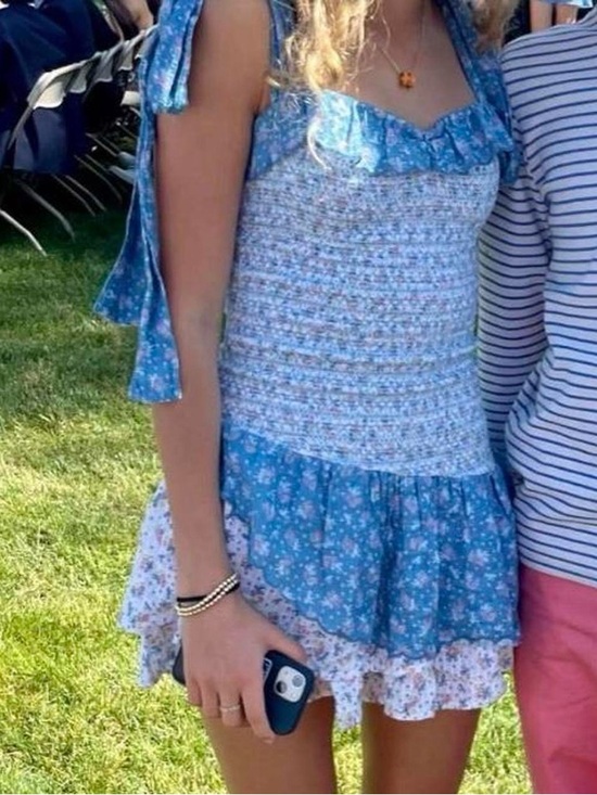 LoveShackFancy Dresses & Skirts - LoveShackFancy Blue Floral Mini Dress